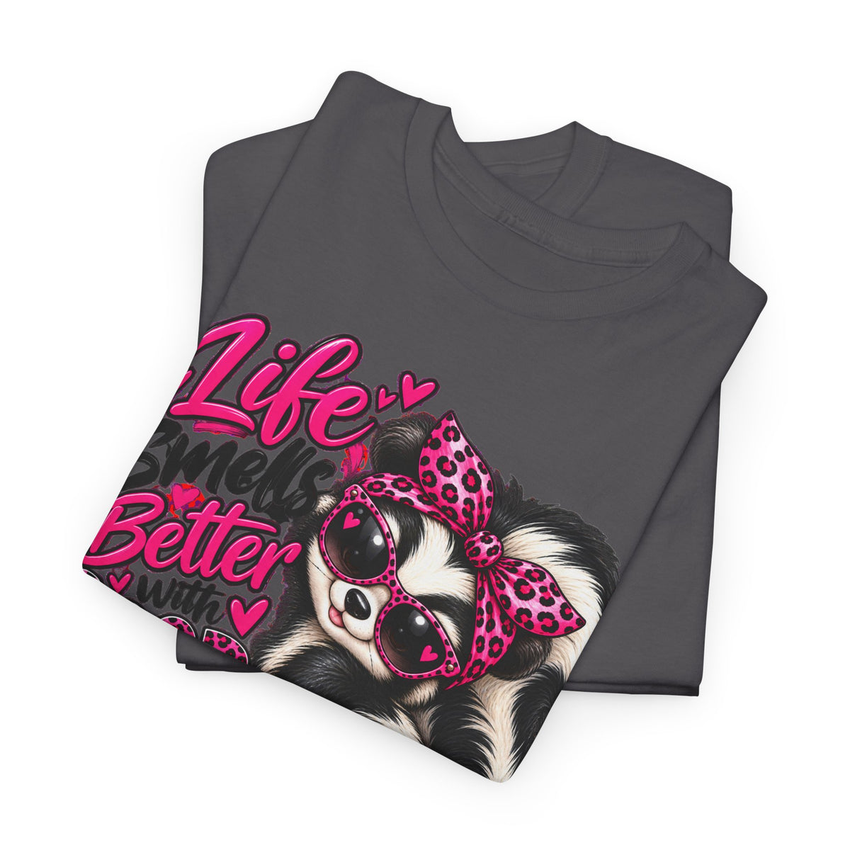 Life Smiles Better with Good Friends Skunk Graphic T-Shirt