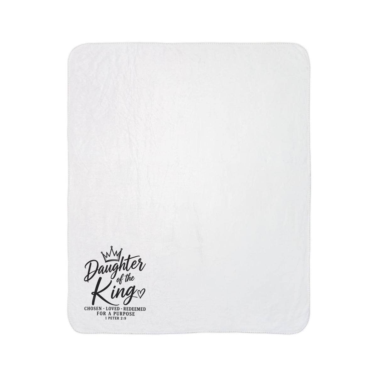 Daughter of the King Sherpa Blanket — Soft Cozy Christian Faith Throw