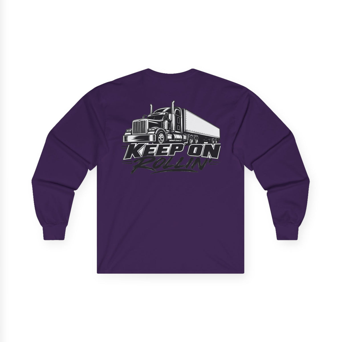 Truck Driver Long Sleeve Tee — “Keep On Rollin'” Graphic Shirt