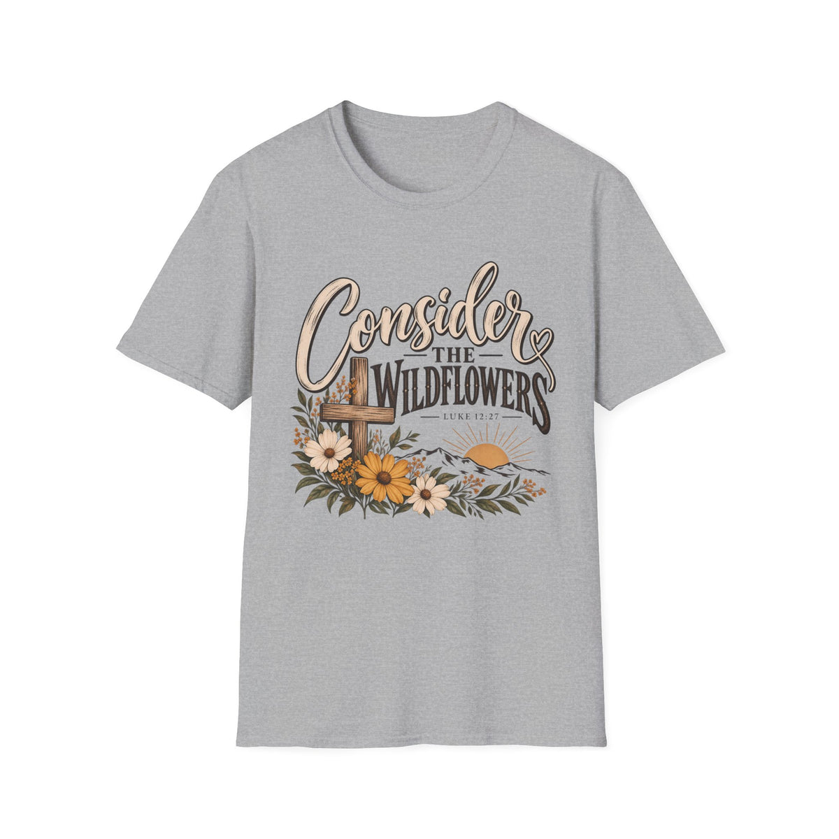 Consider the Wildflowers T-Shirt — Vintage Floral Faith Graphic Tee