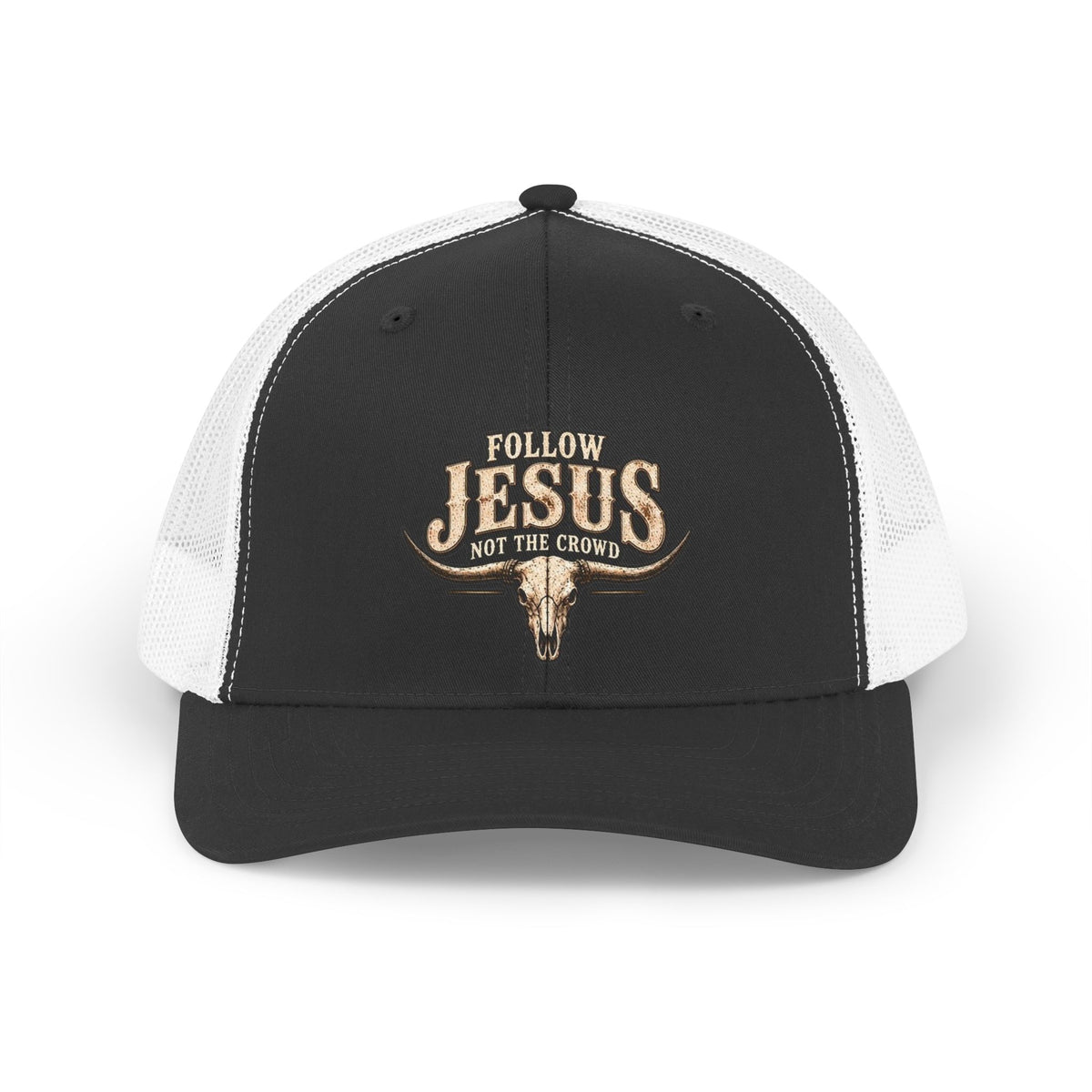 Trucker Hat – "Follow Jesus Not the Crowd" Retro Western Mesh Cap