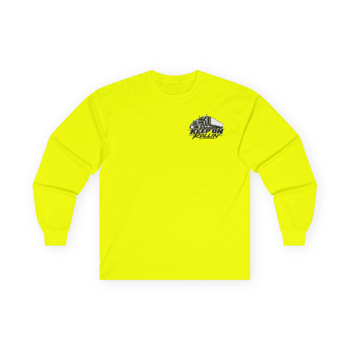 Truck Driver Long Sleeve Tee — “Keep On Rollin'” Graphic Shirt