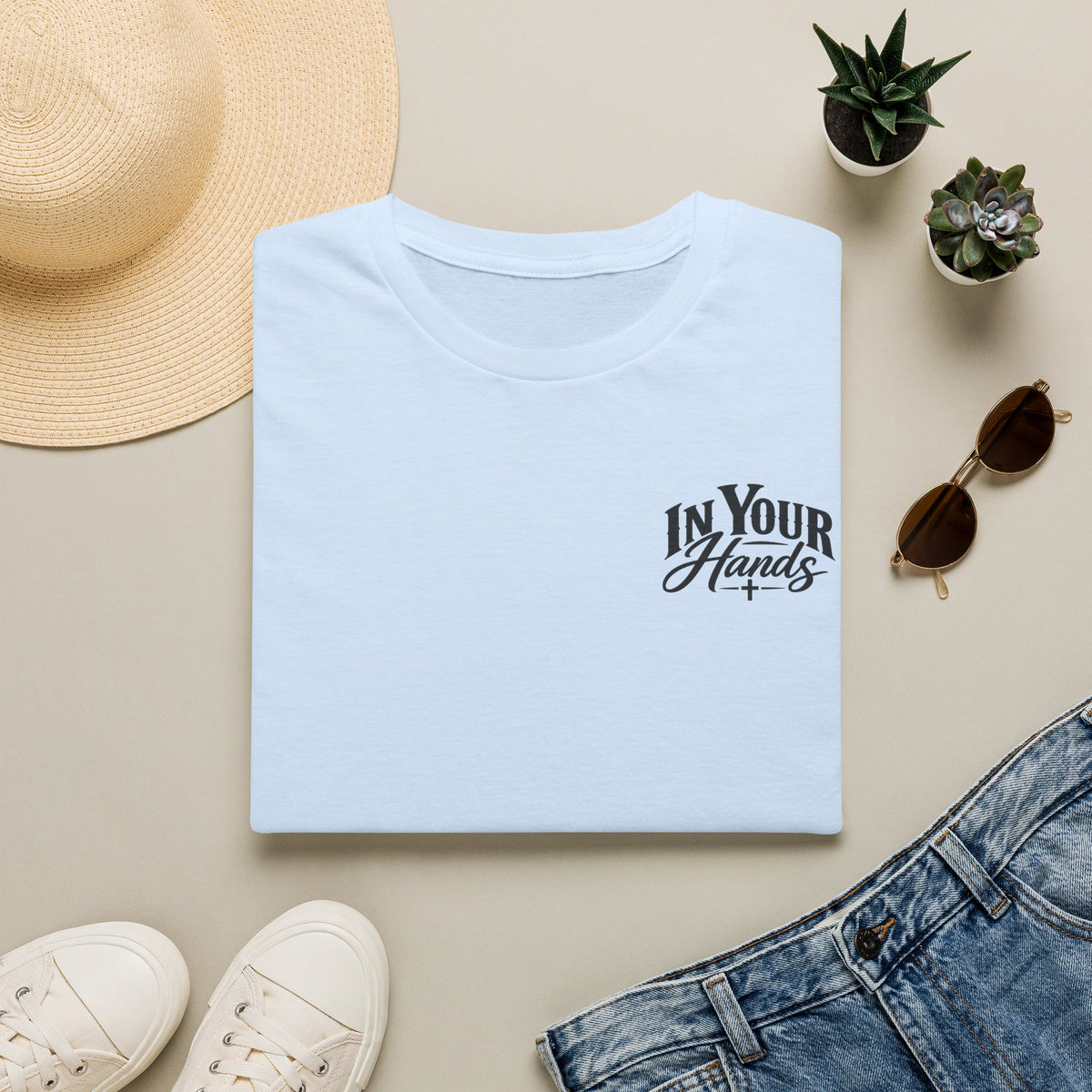 In Your Hands Tee — Minimal Chest Logo Graphic T-Shirt
