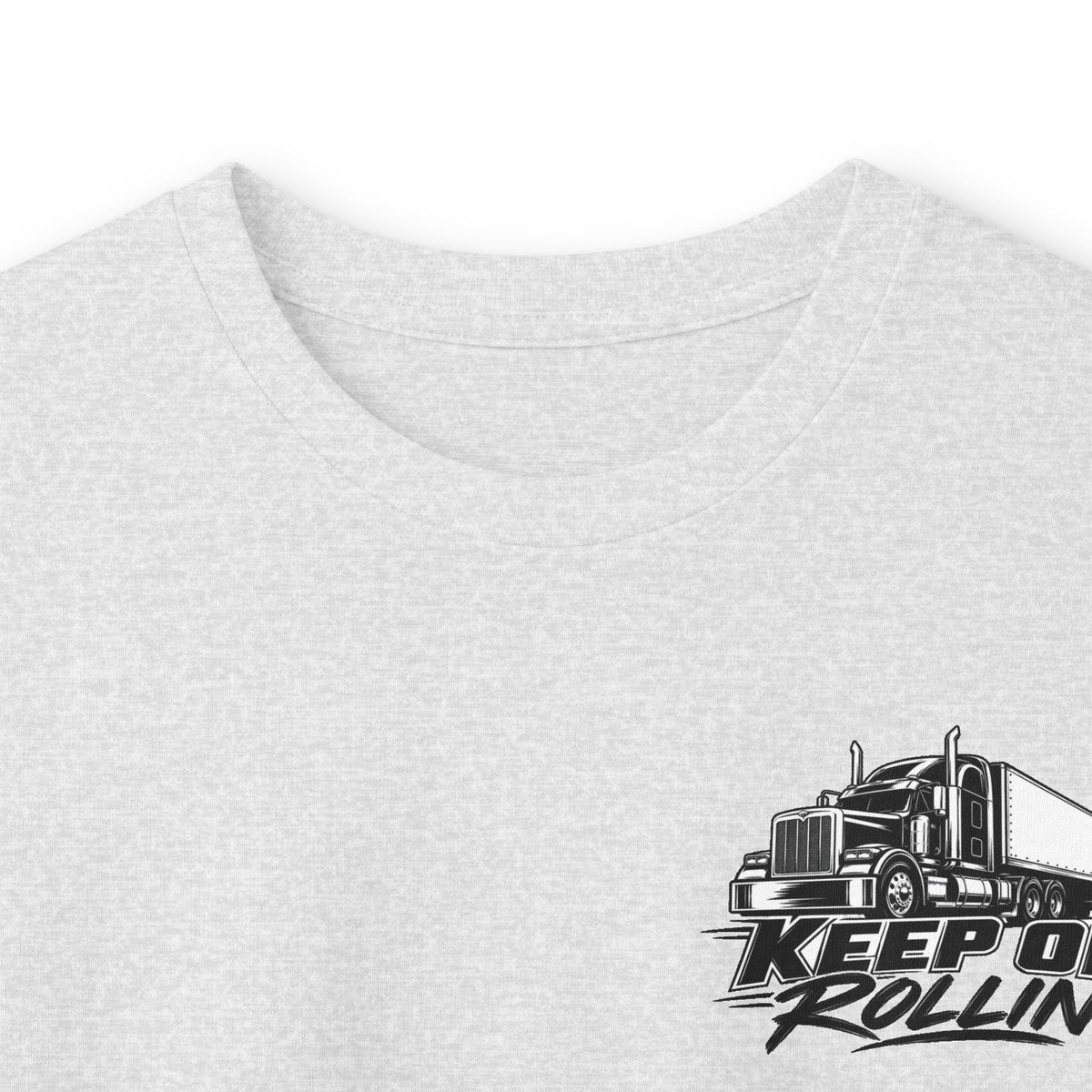 Truck Driver Long Sleeve Tee — “Keep On Rollin'” Graphic Shirt