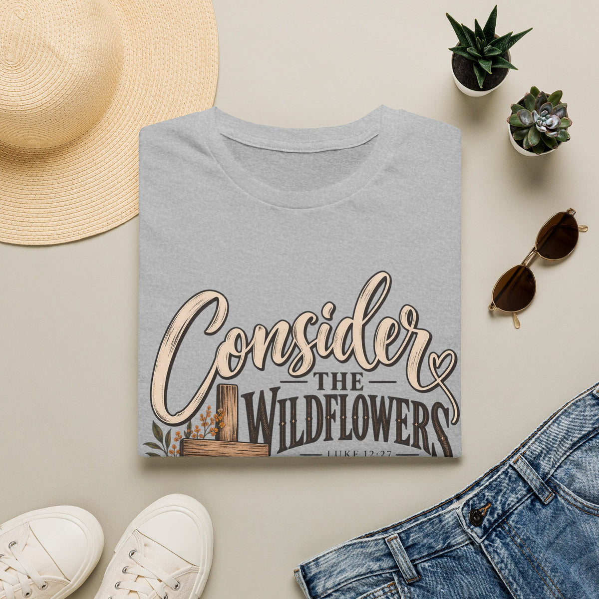 Consider the Wildflowers T-Shirt — Vintage Floral Faith Graphic Tee