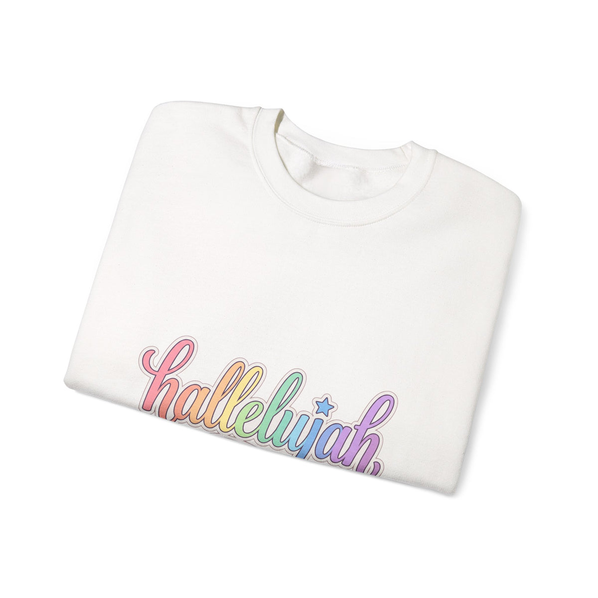 Hallelujah Script Rainbow Crewneck Sweatshirt | Everything Hallelujah