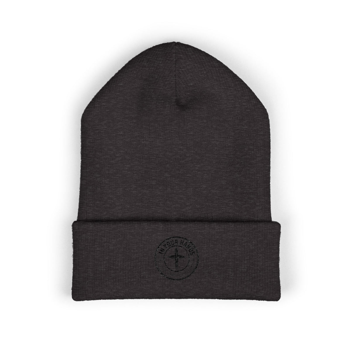Embroidered Cuffed Beanie "Fix Your Habits" – Warm Knit Winter Hat