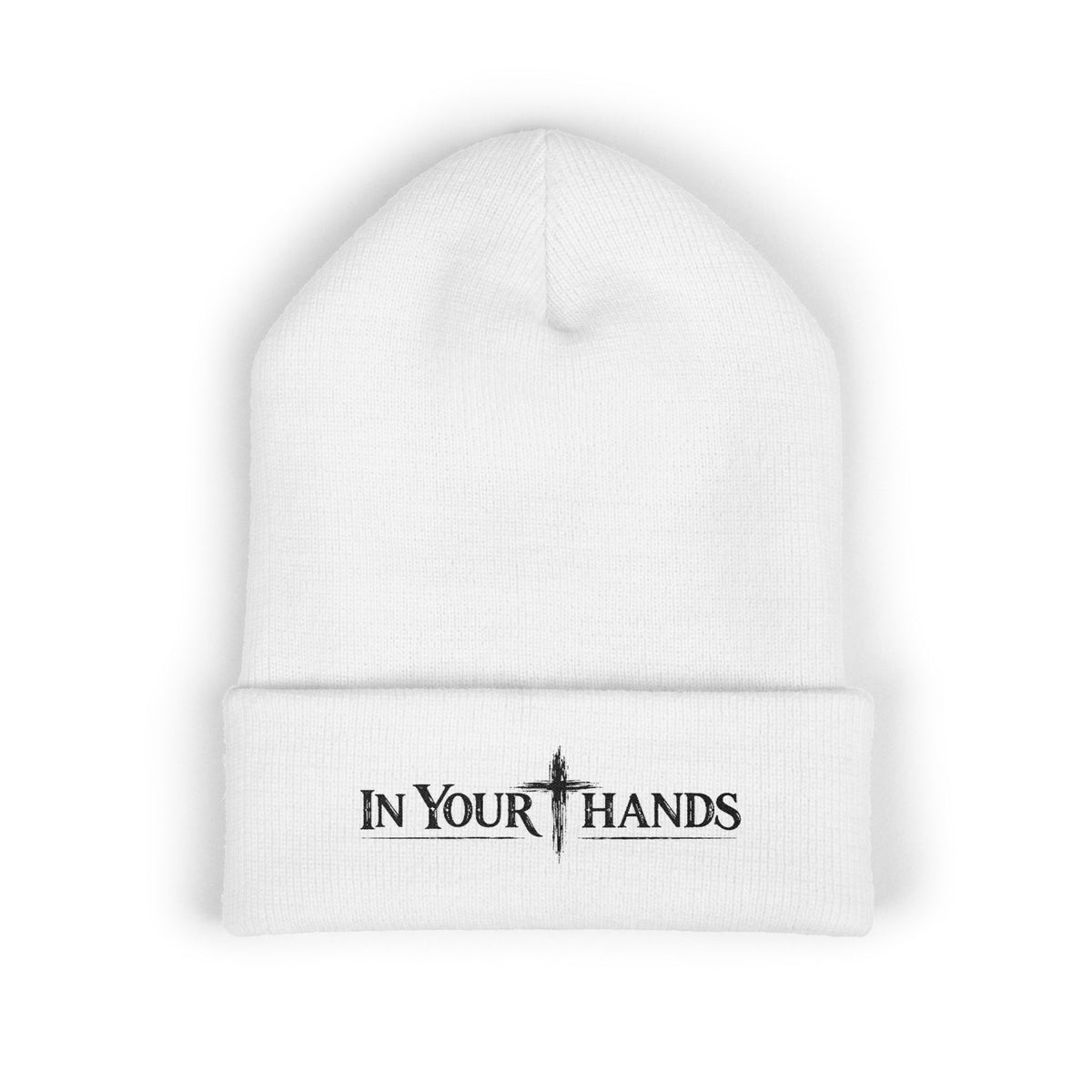 Embroidered 'In Your Hands' Cuffed Beanie