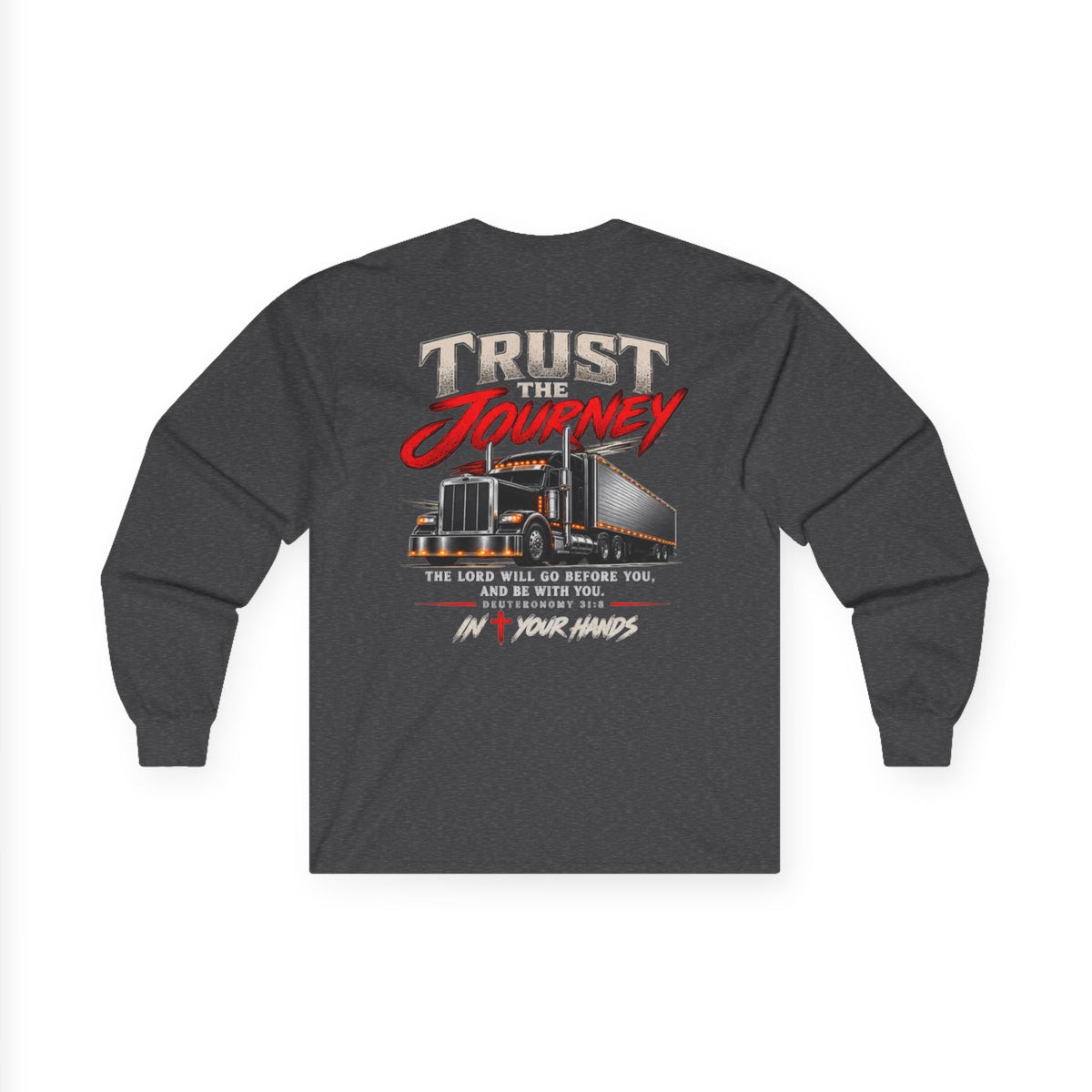 Trust the Journey Long Sleeve Tee — Christian Trucker Graphic Shirt