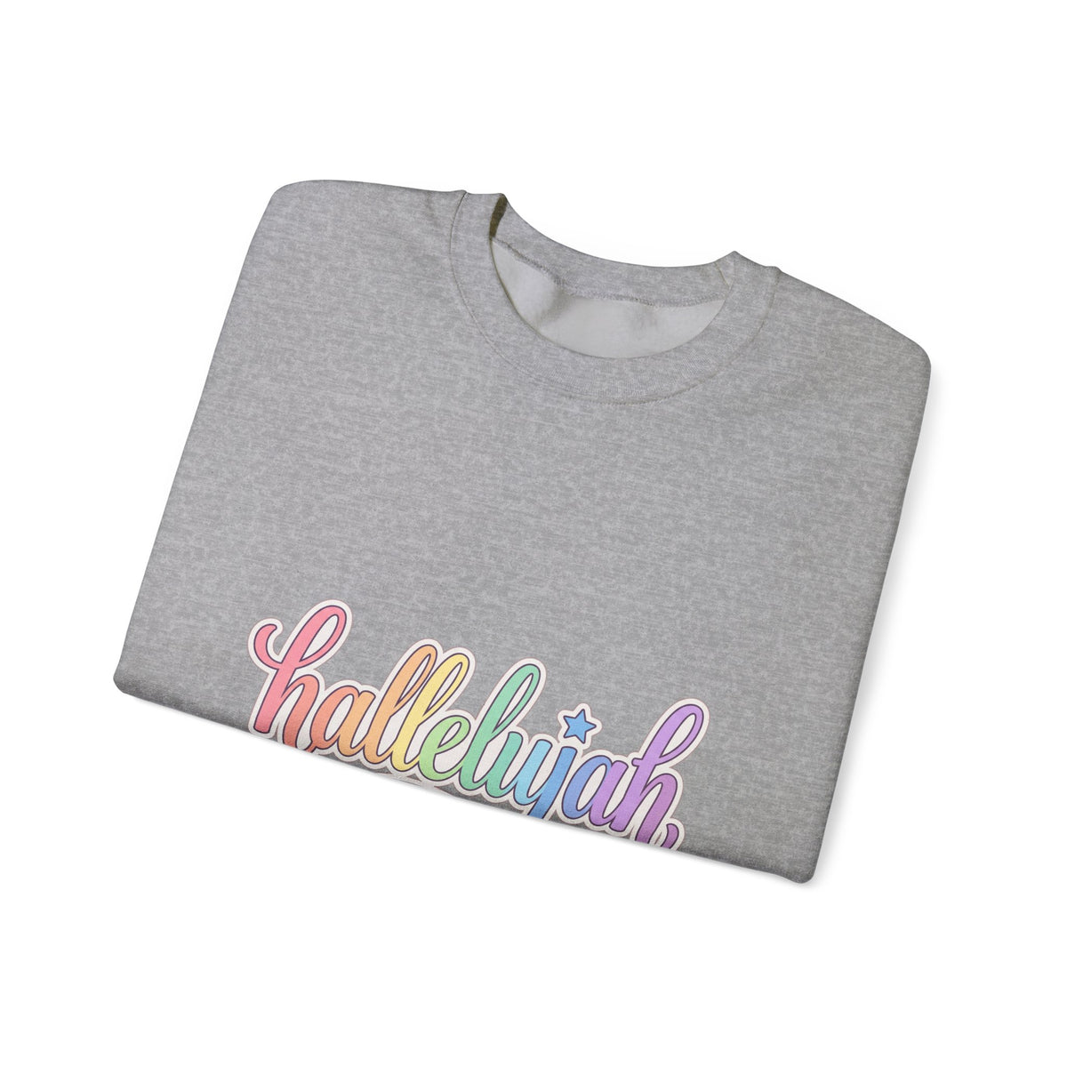 Hallelujah Script Rainbow Crewneck Sweatshirt | Everything Hallelujah