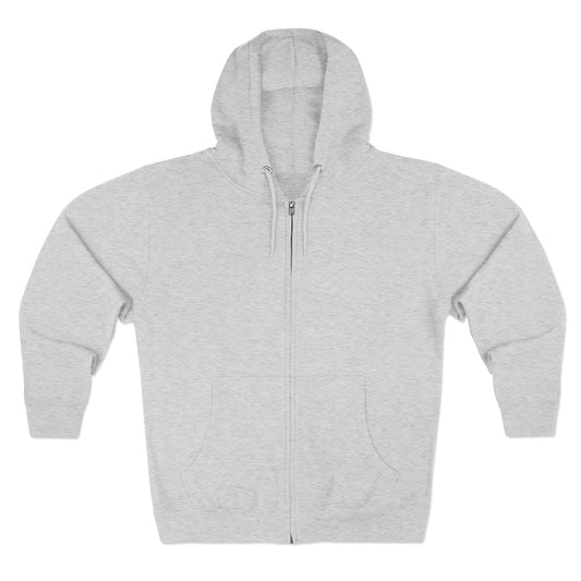 Zip Hoodie — "In Your Hands" Cross Emblem Christian Faith Zip-Up