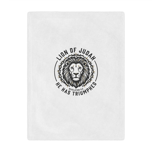 Lion of Judah Minky Blanket — "He Has Triumphed" Christian Throw