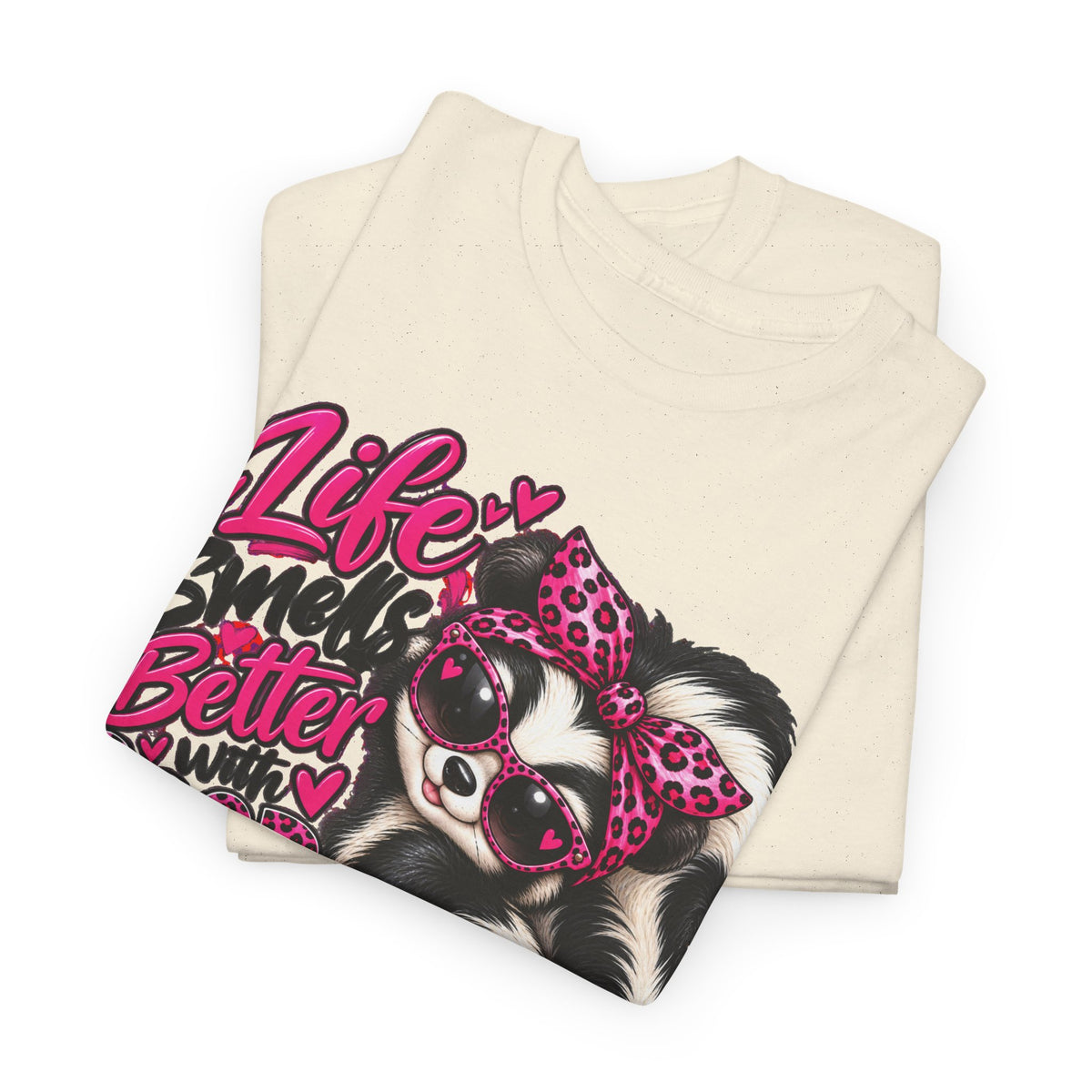 Life Smiles Better with Good Friends Skunk Graphic T-Shirt