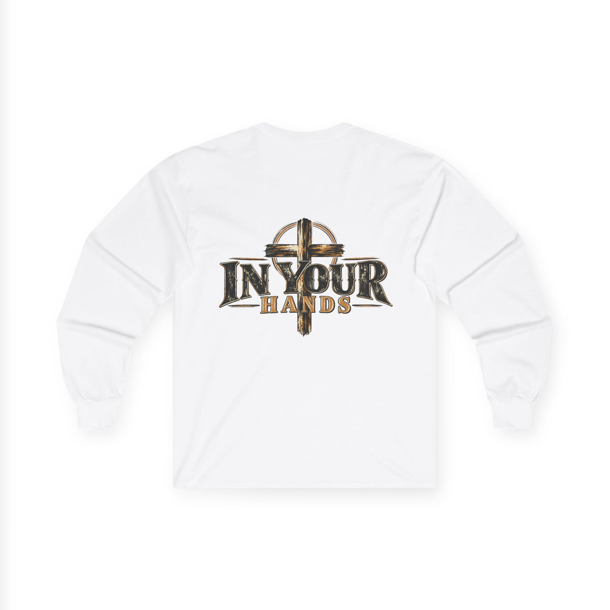 In Your Hands Long Sleeve Tee — Vintage Cross Graphic