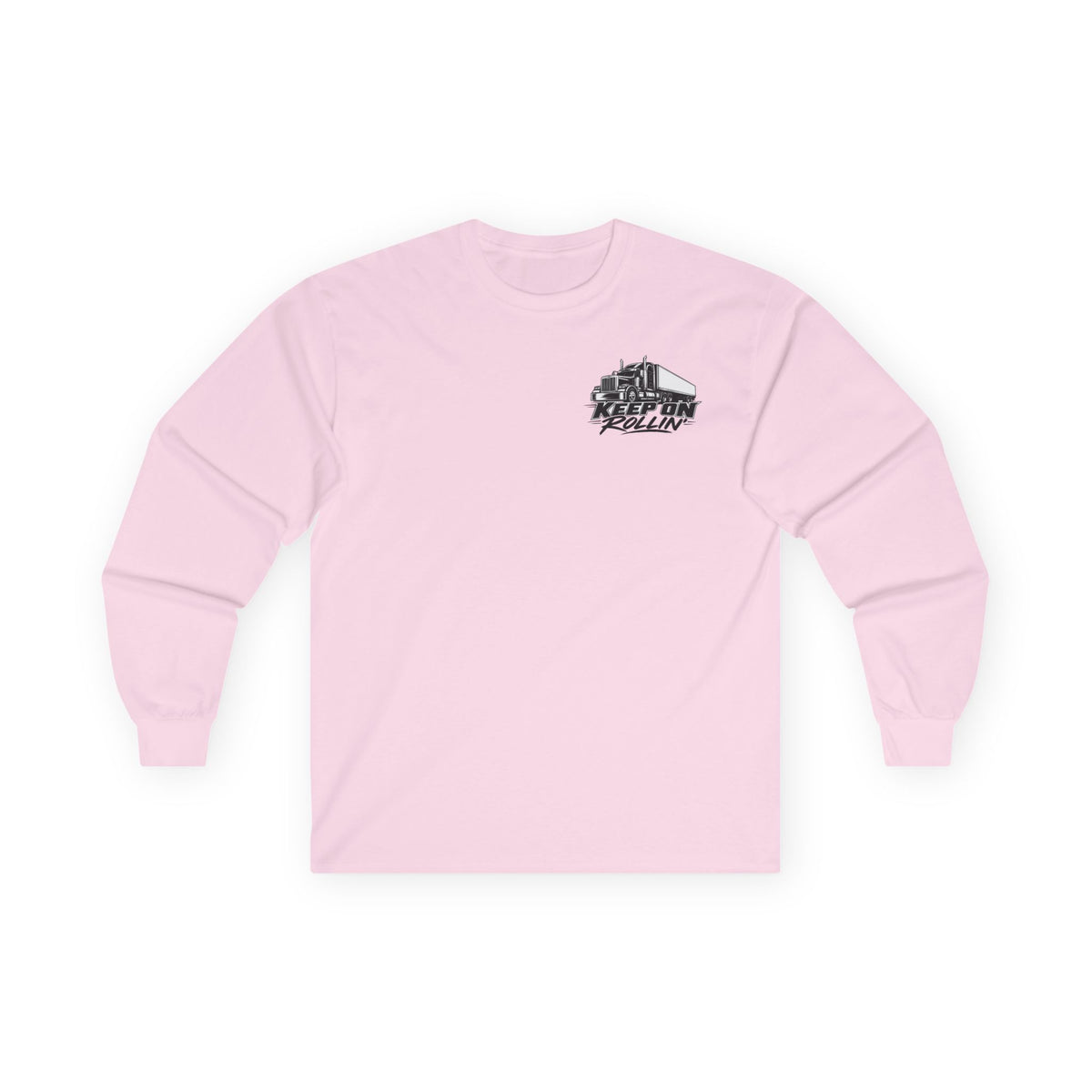 Truck Driver Long Sleeve Tee — “Keep On Rollin'” Graphic Shirt