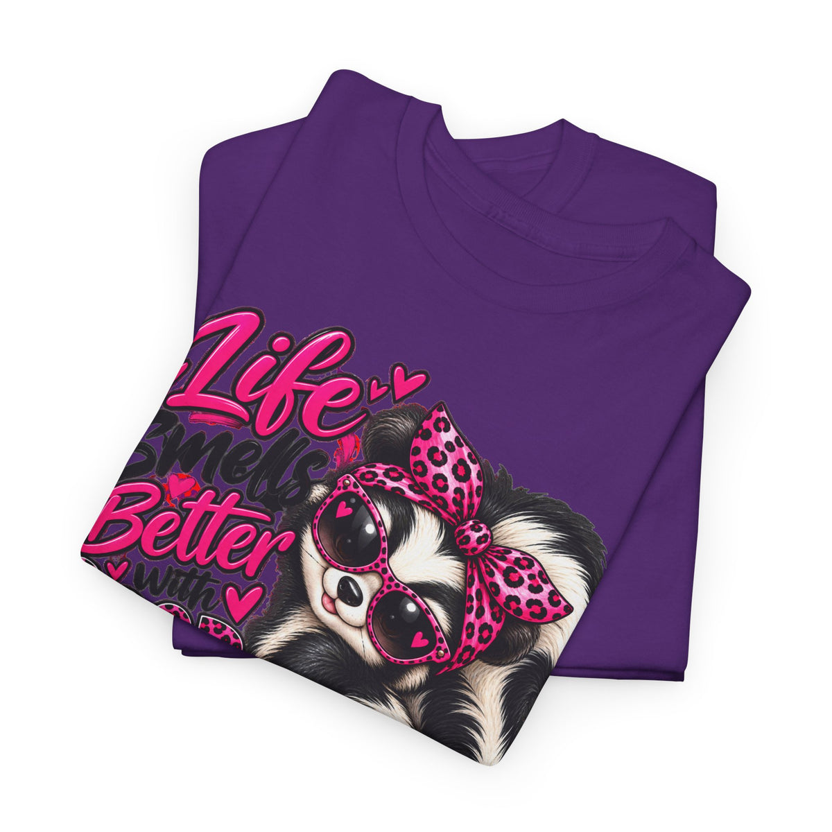 Life Smiles Better with Good Friends Skunk Graphic T-Shirt