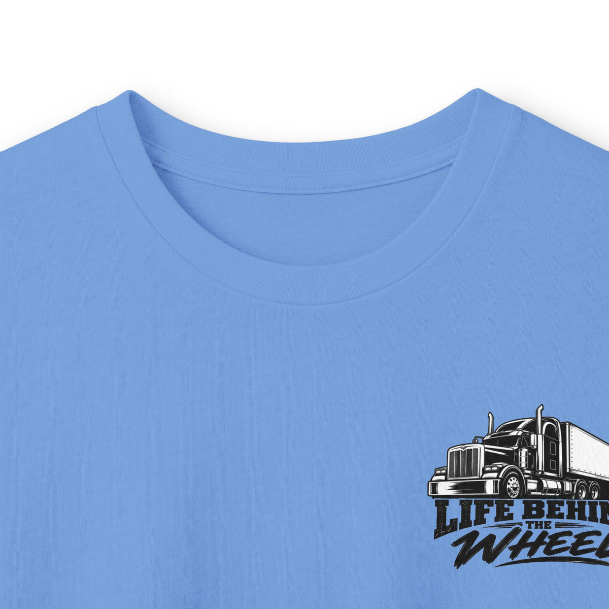 Long Sleeve Tee — "Life Behind the Wheel" Trucker Graphic