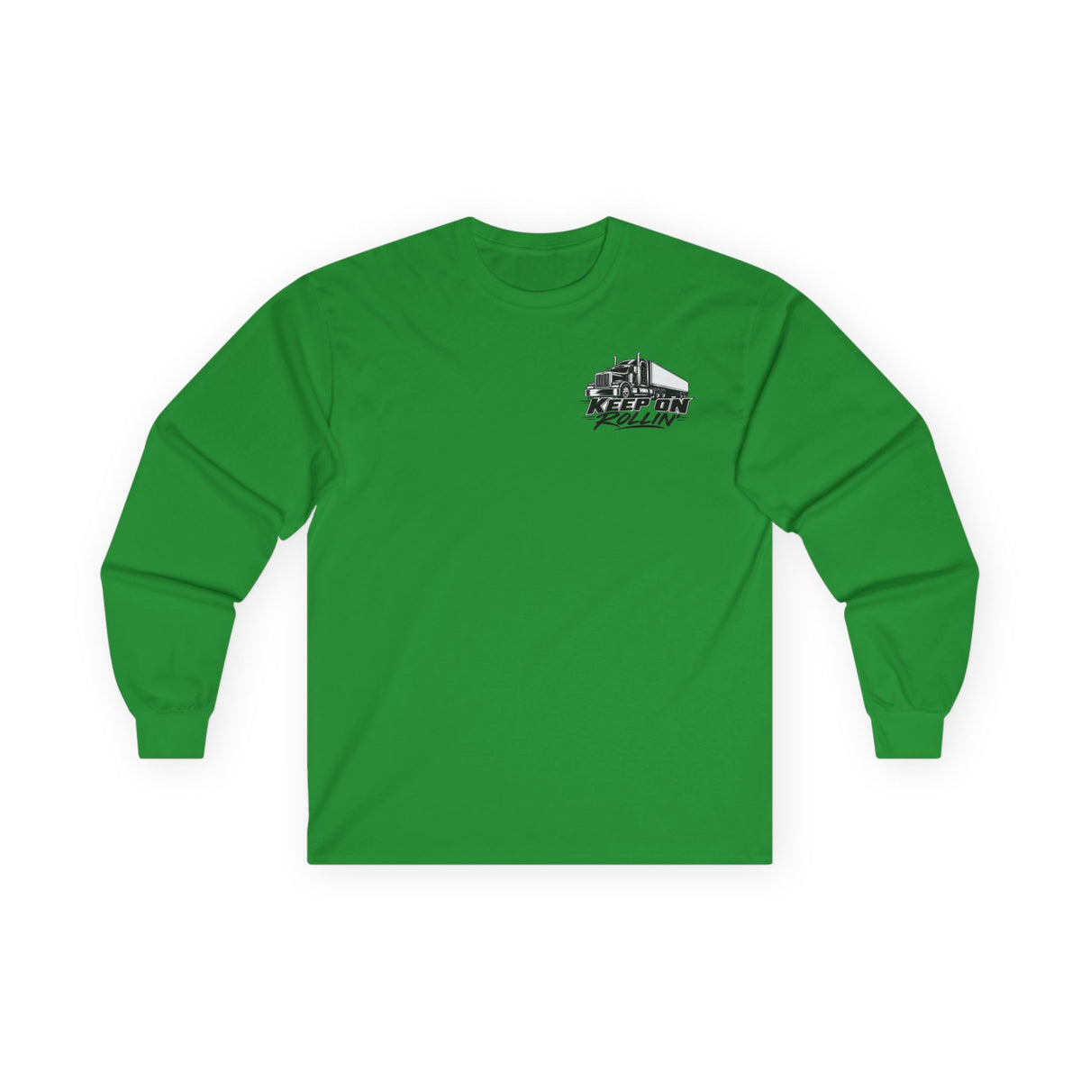 Truck Driver Long Sleeve Tee — “Keep On Rollin'” Graphic Shirt
