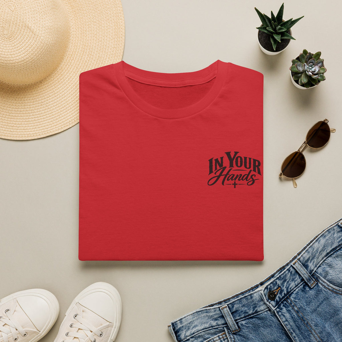 In Your Hands Tee — Minimal Chest Logo Graphic T-Shirt