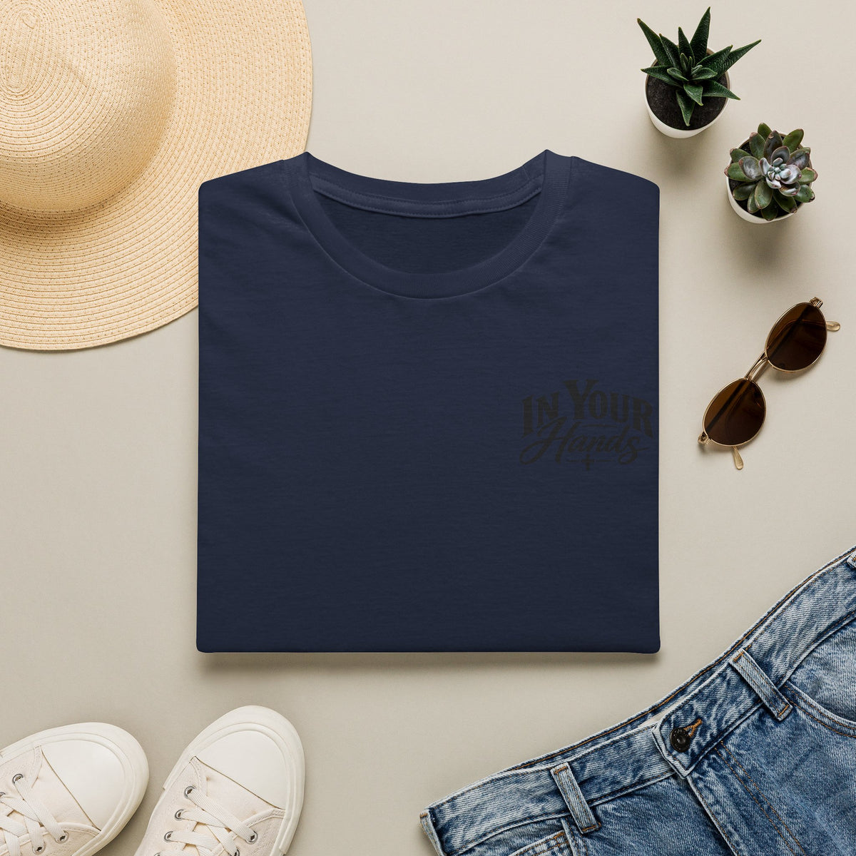 In Your Hands Tee — Minimal Chest Logo Graphic T-Shirt