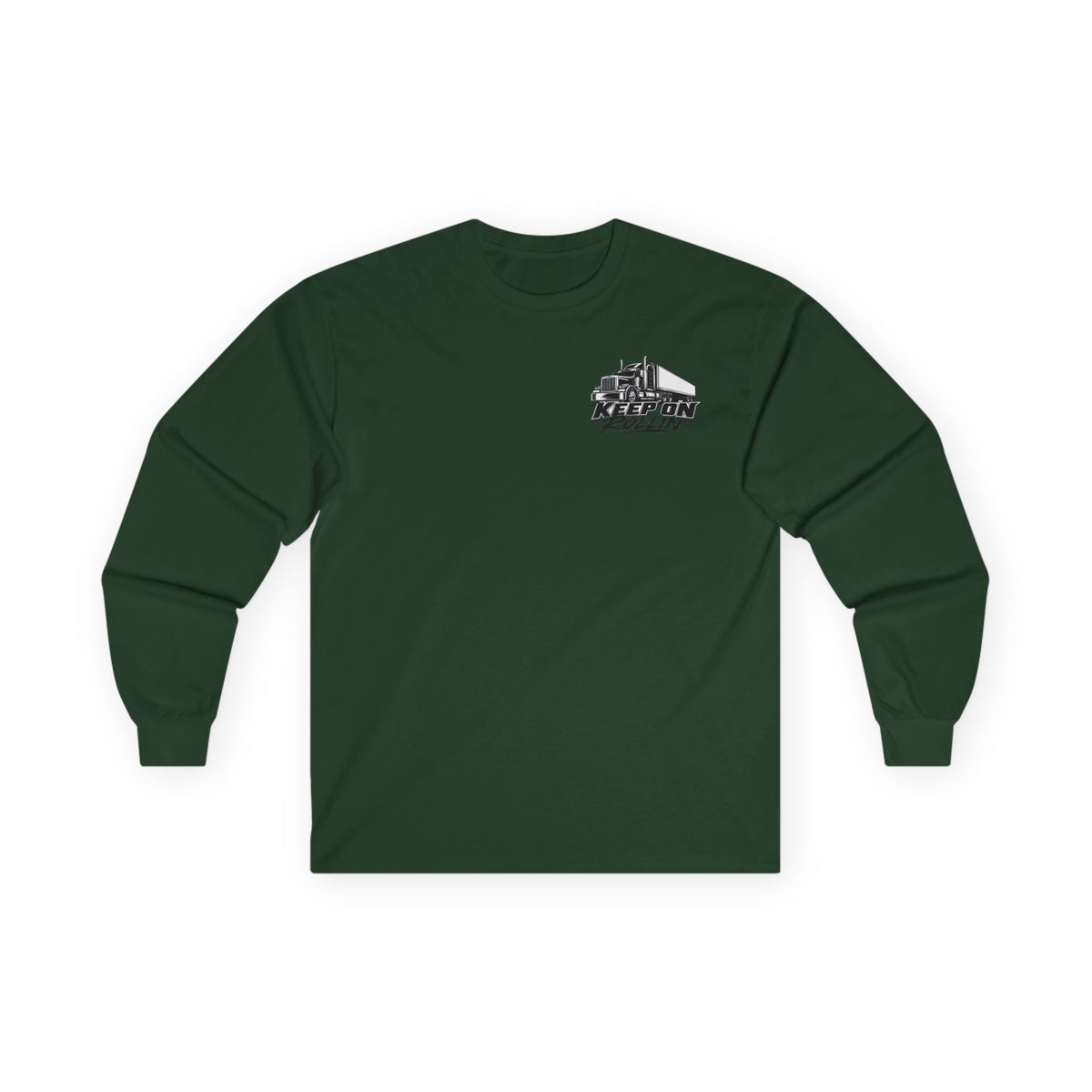 Truck Driver Long Sleeve Tee — “Keep On Rollin'” Graphic Shirt