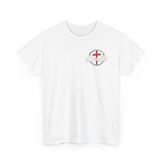 Blessed Road Trucker Tee — Christian Trucker Shirt with Cross & Psalm Graphic