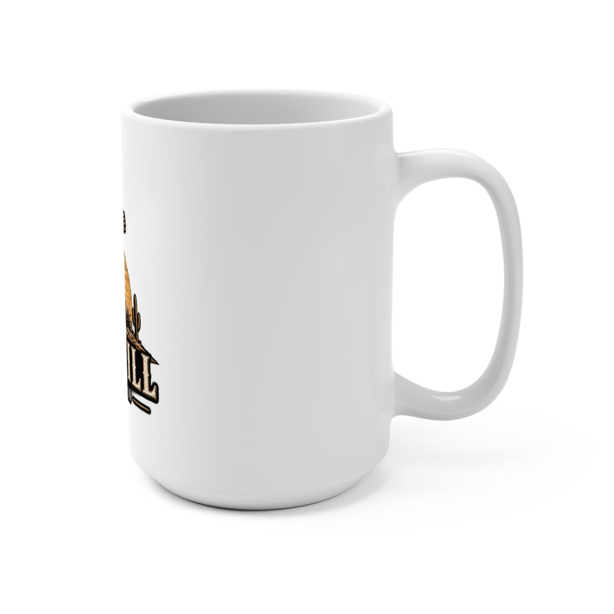 Be Still Psalm 46:10 Christian 15oz Coffee Mug — Cross & Desert Sunrise