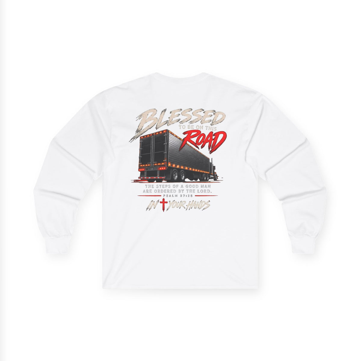 Blessed Road Long Sleeve Tee — Christian Trucker Graphic Shirt