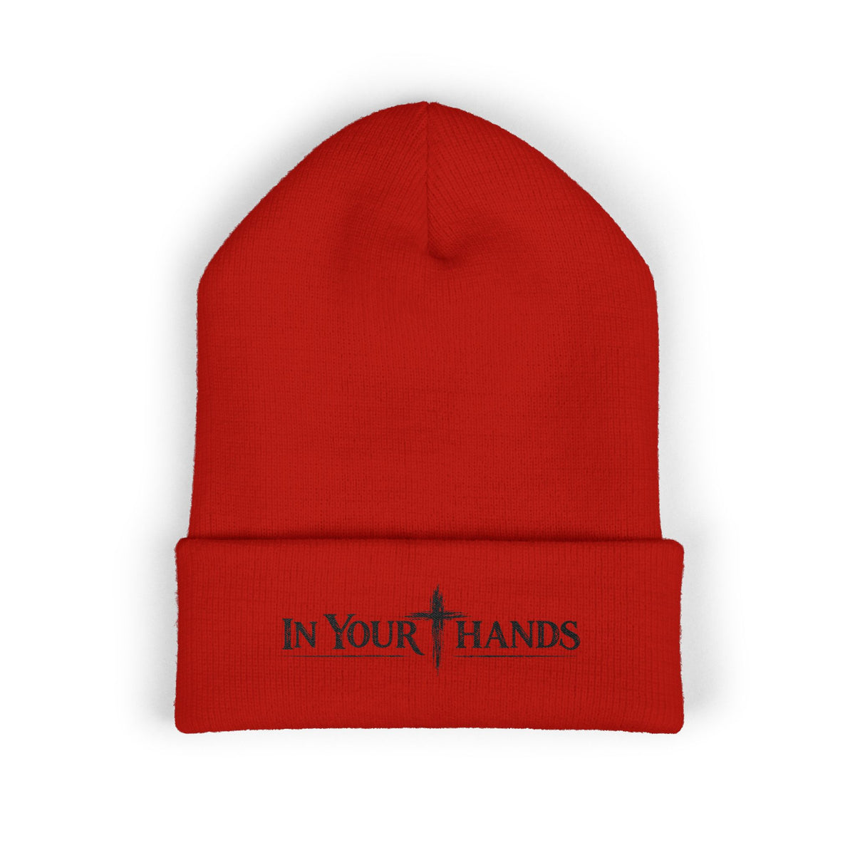 Embroidered 'In Your Hands' Cuffed Beanie