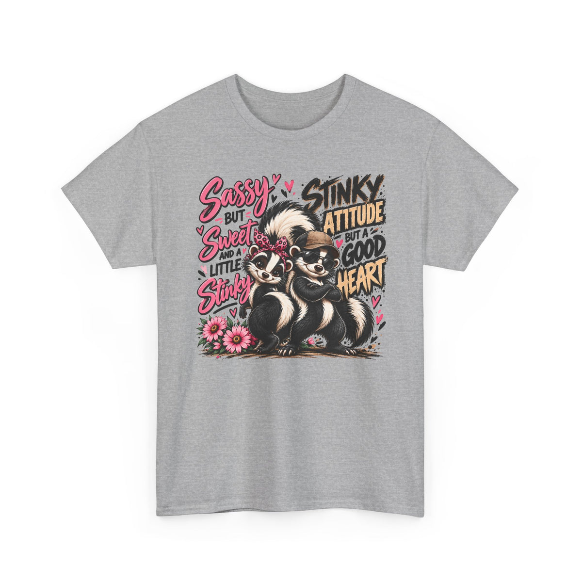 Skunk Graphic Tee — "Sassy but Sweet, Little Stinker" Cute Skunk Shirt
