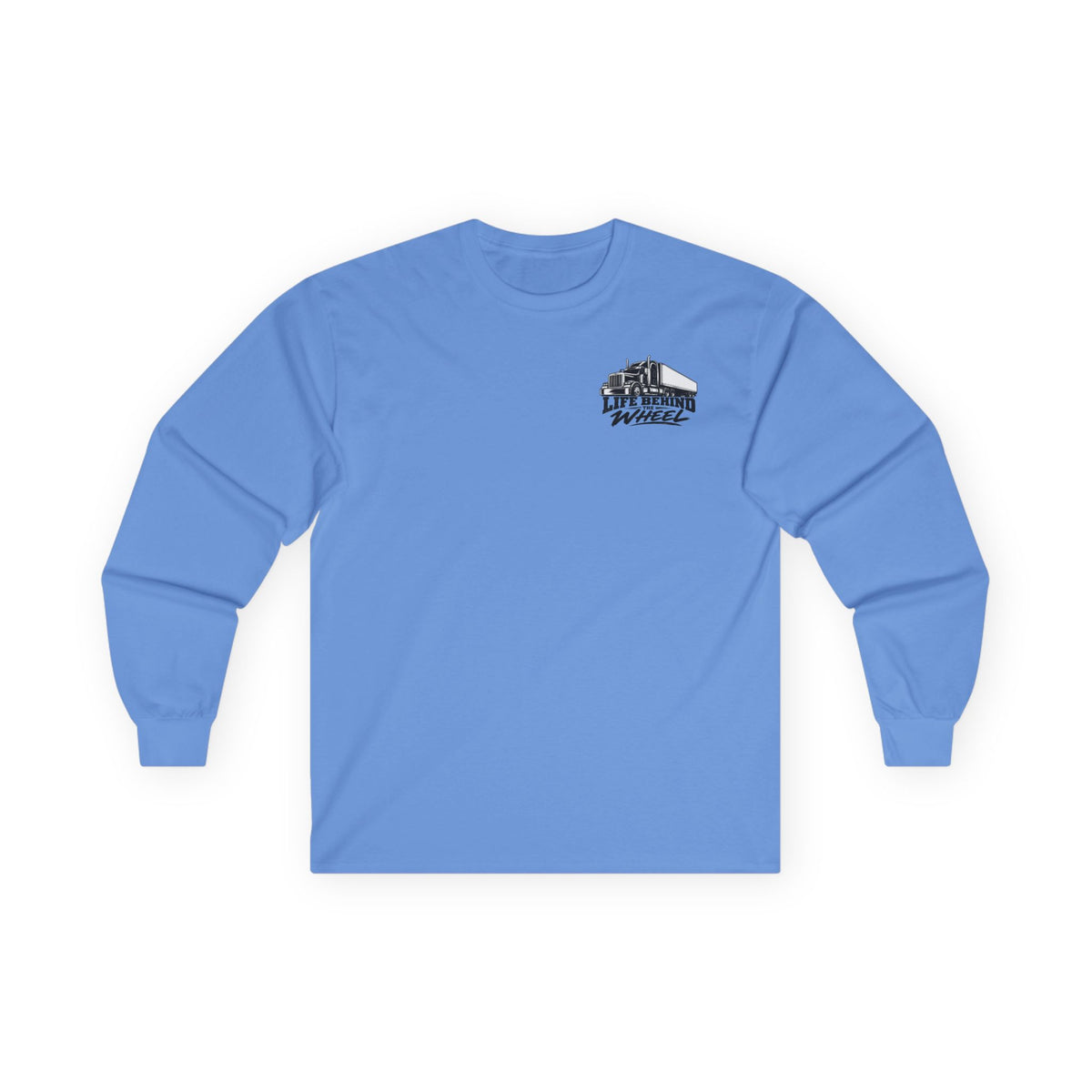 Long Sleeve Tee — "Life Behind the Wheel" Trucker Graphic