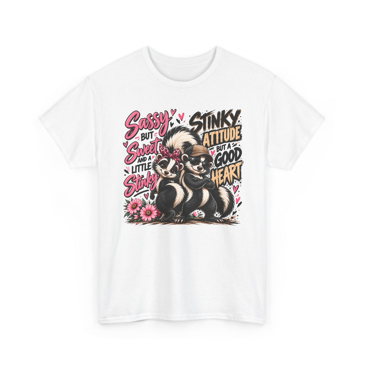 Skunk Graphic Tee — "Sassy but Sweet, Little Stinker" Cute Skunk Shirt