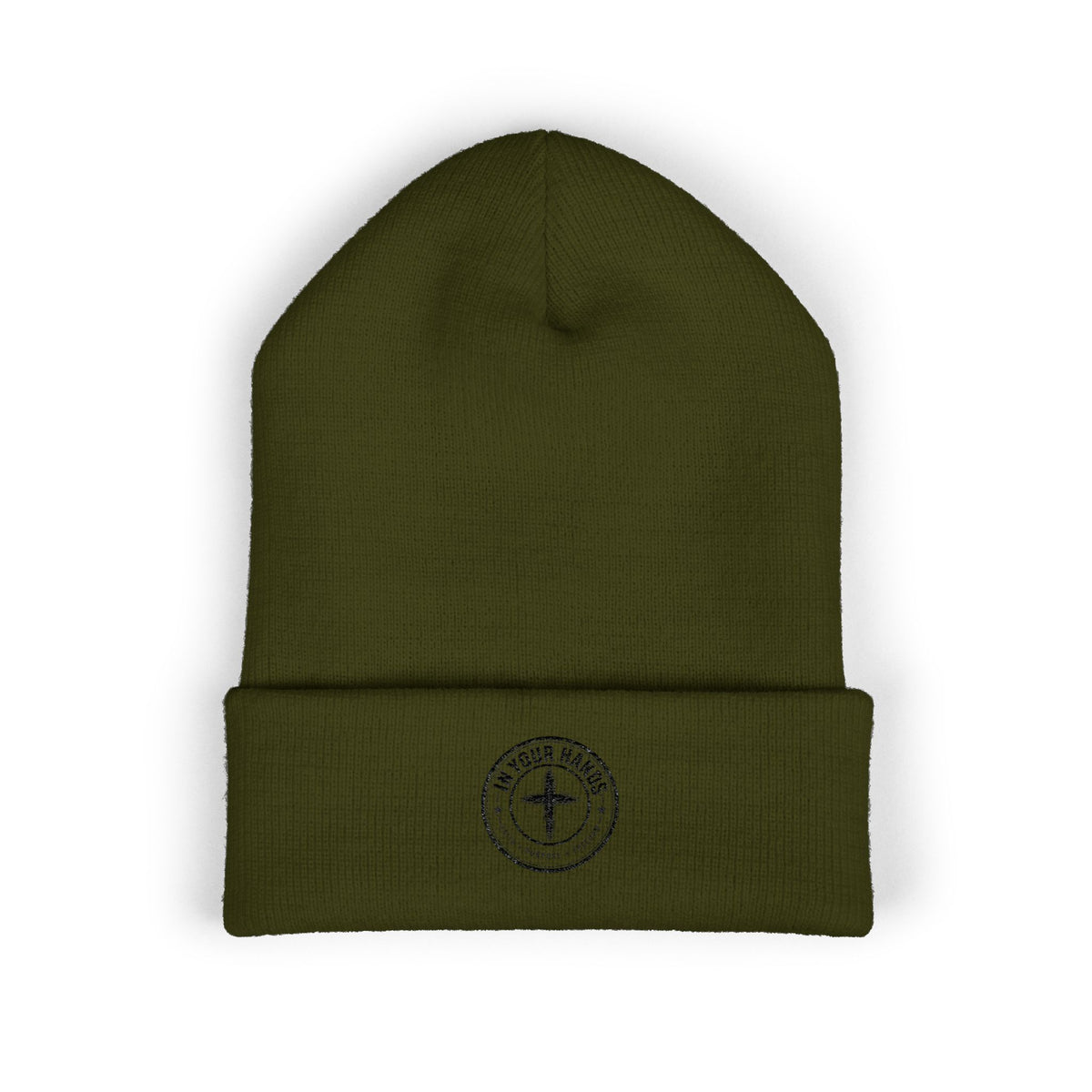 Embroidered Cuffed Beanie "Fix Your Habits" – Warm Knit Winter Hat