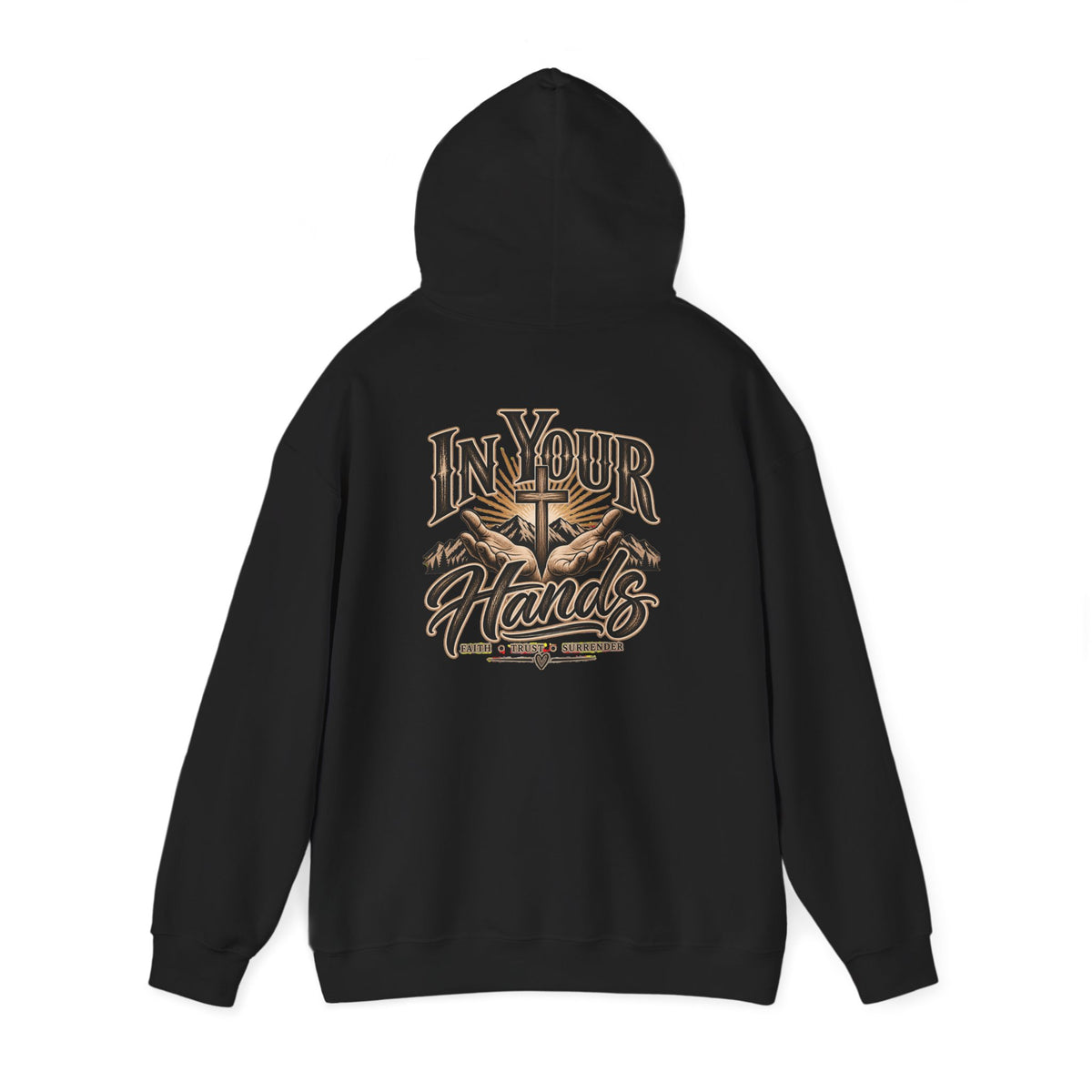 In Your Hands Hoodie — Christian Cross & Open Bible Faith Sweatshirt