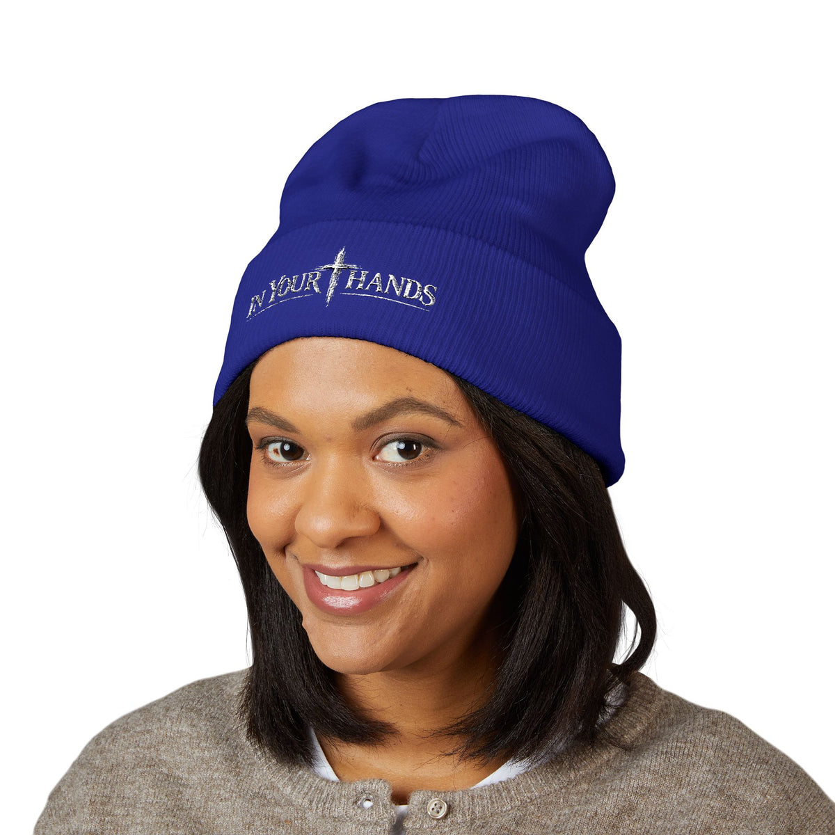 In Your Hands Embroidered Cuffed Beanie