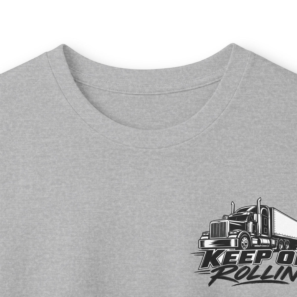 Truck Driver Long Sleeve Tee — “Keep On Rollin'” Graphic Shirt