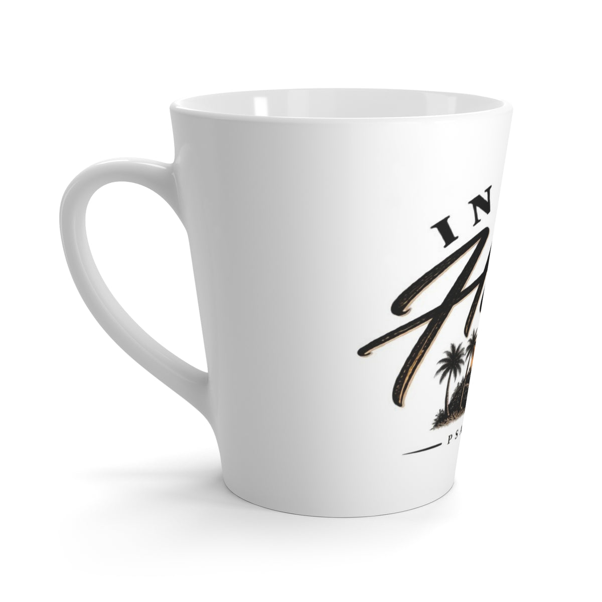 Latte Mug - "In Your Hands" Psalm 37:5 Sunset Faith Coffee Mug