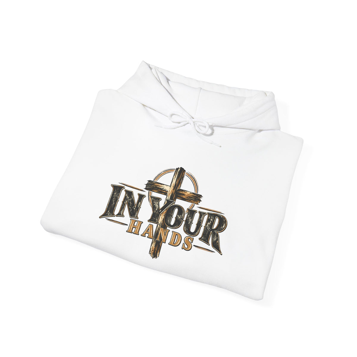 In Your Hands Hoodie — Christian Cross & Open Bible Faith Sweatshirt
