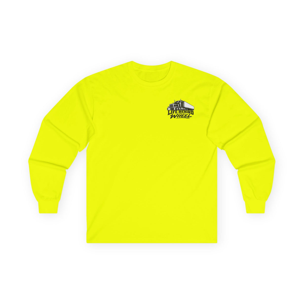 Long Sleeve Tee — "Life Behind the Wheel" Trucker Graphic