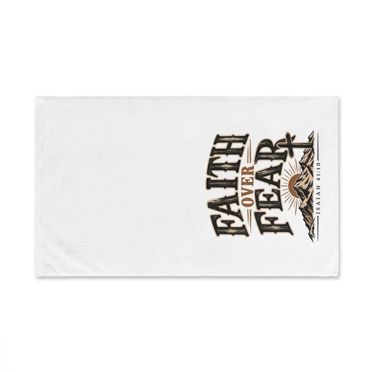 Faith Over Fear Hand Towel — Isaiah 41:10 Inspirational Kitchen or Bathroom Towel