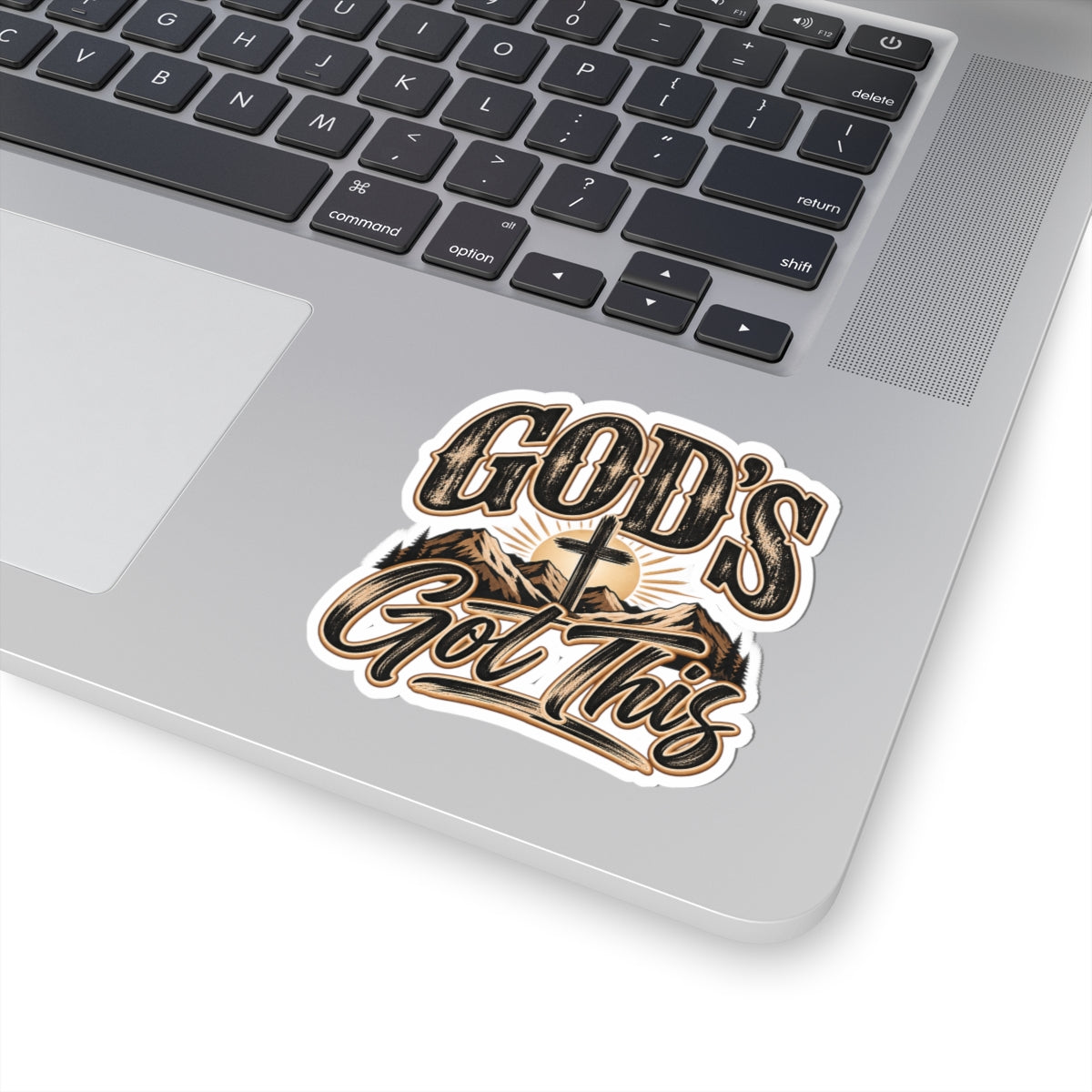 God's Got This Christian Sticker — Faith Cross Mountain Kiss-Cut Decal