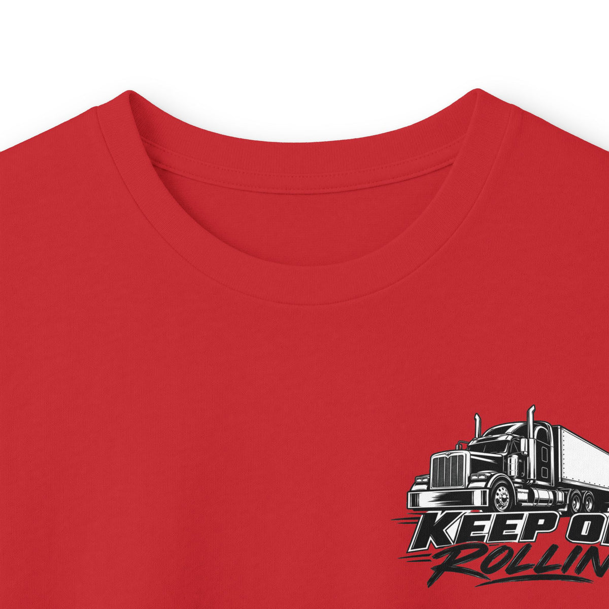 Truck Driver Long Sleeve Tee — “Keep On Rollin'” Graphic Shirt