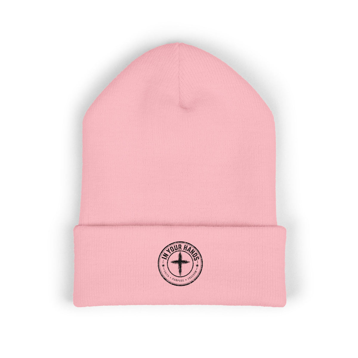 Embroidered Cuffed Beanie "Fix Your Habits" – Warm Knit Winter Hat