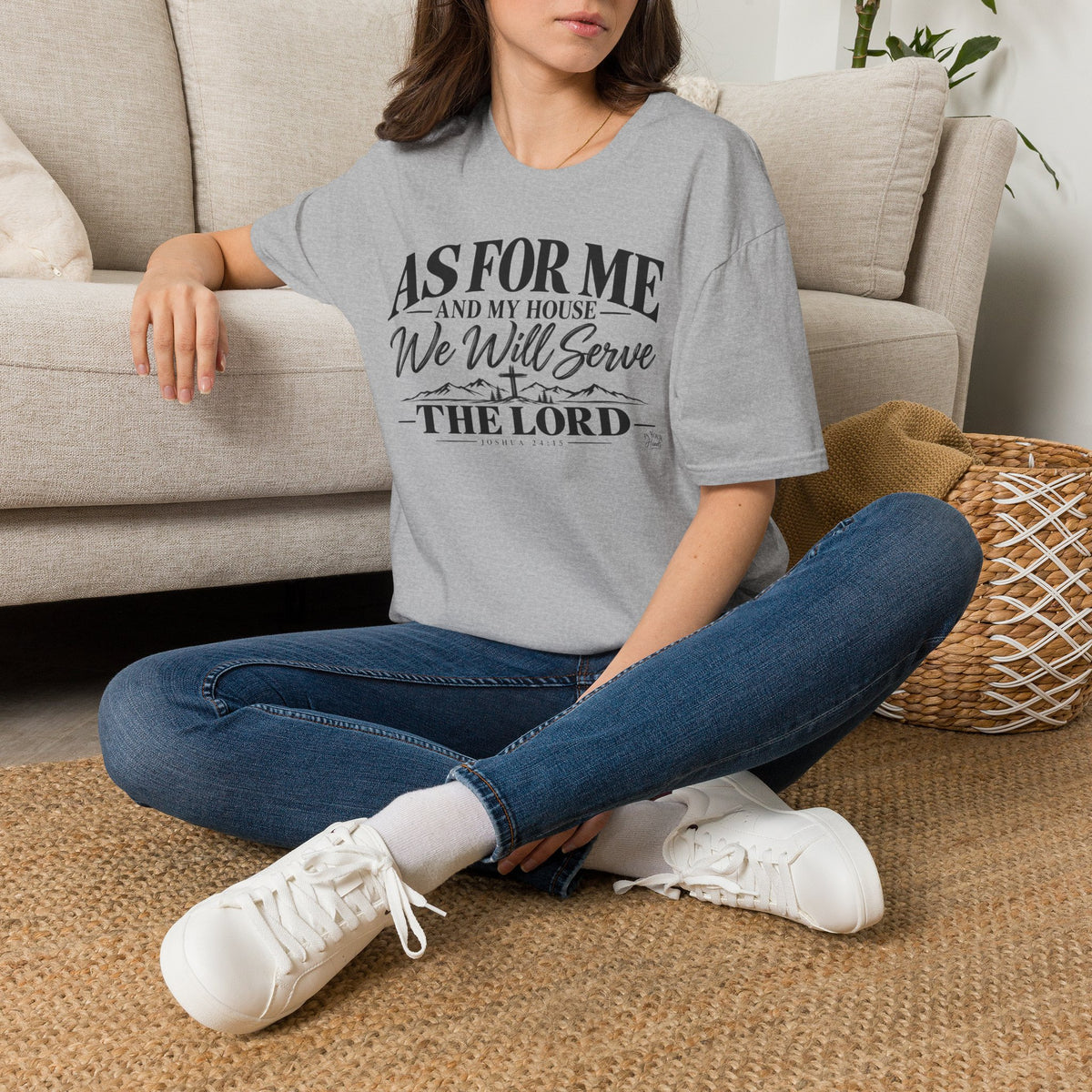T-Shirt — "As for Me and My House We Will Serve the Lord" Christian Faith Tee