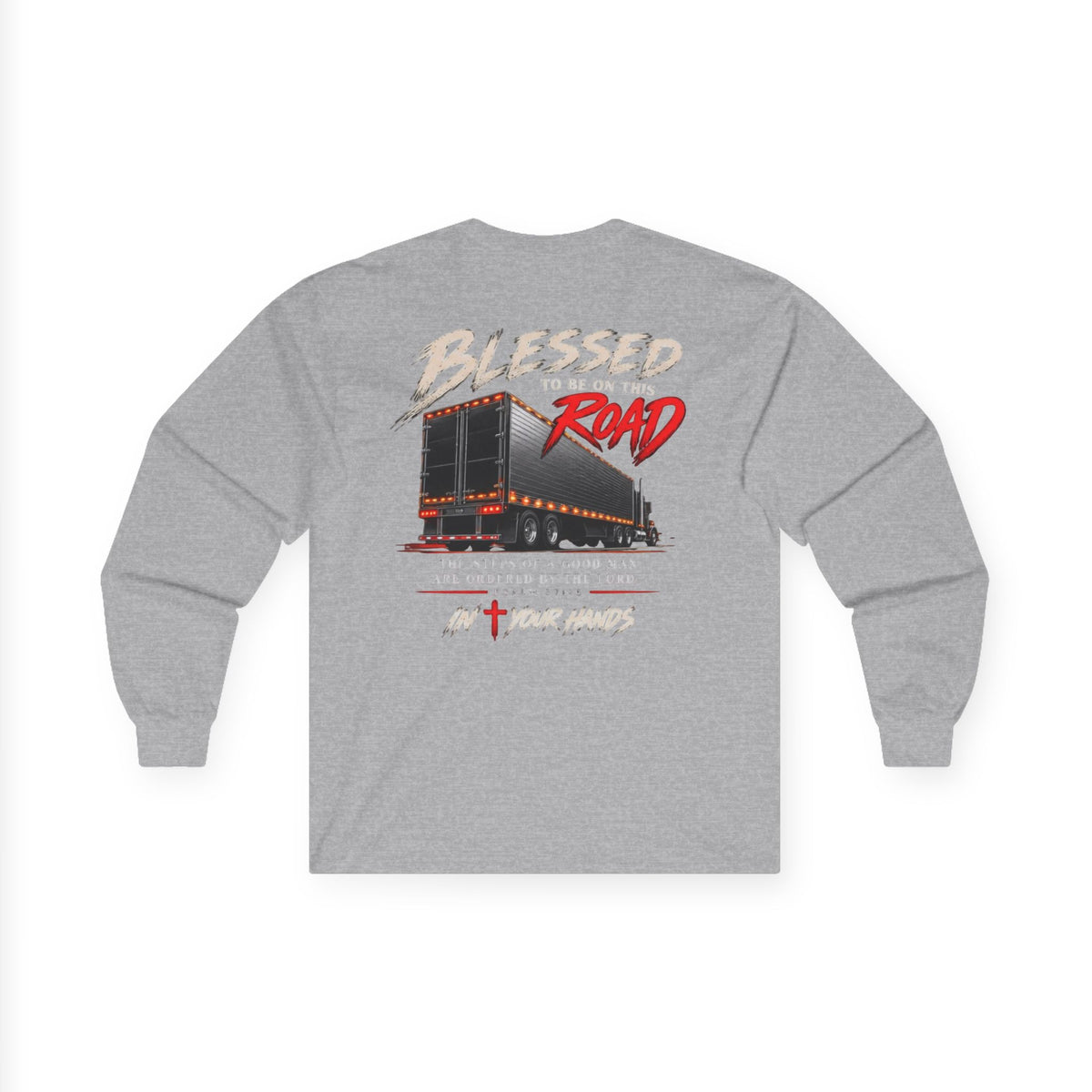 Blessed Road Long Sleeve Tee — Christian Trucker Graphic Shirt