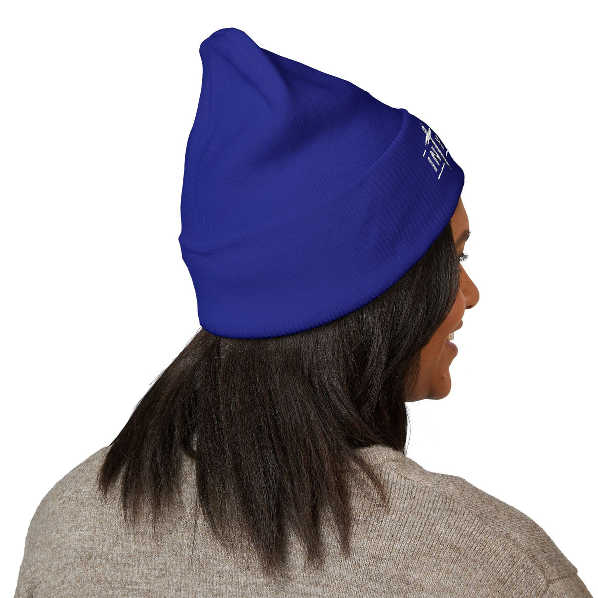 Embroidered 'In Your Hands' Cuffed Beanie - Knit Winter Hat