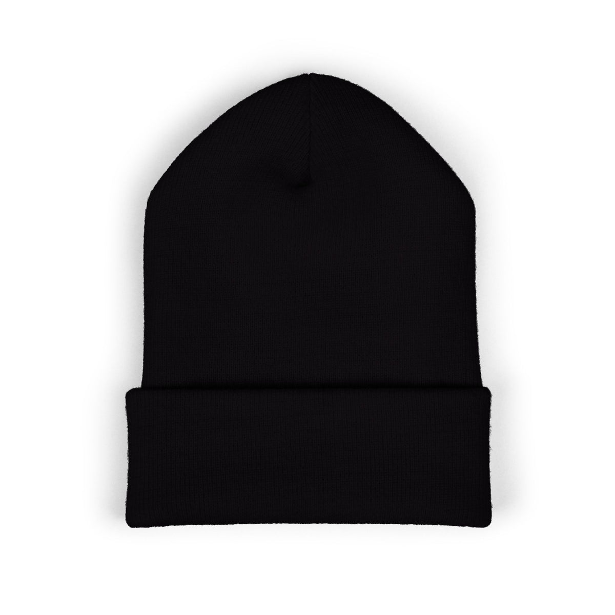Embroidered Cross Logo Cuffed Beanie — Christian Streetwear Knit Hat