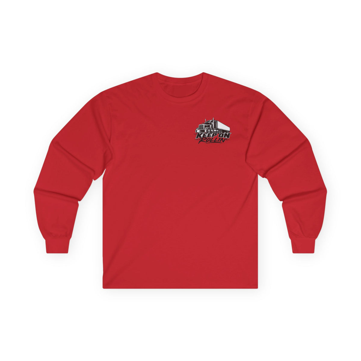 Truck Driver Long Sleeve Tee — “Keep On Rollin'” Graphic Shirt