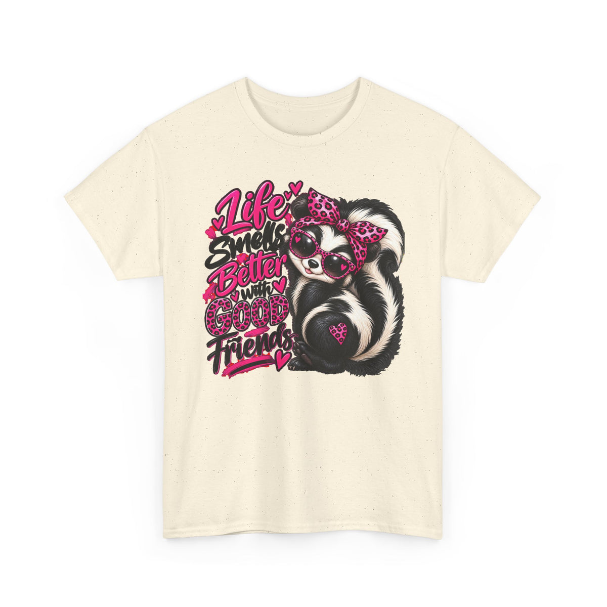 Life Smiles Better with Good Friends Skunk Graphic T-Shirt