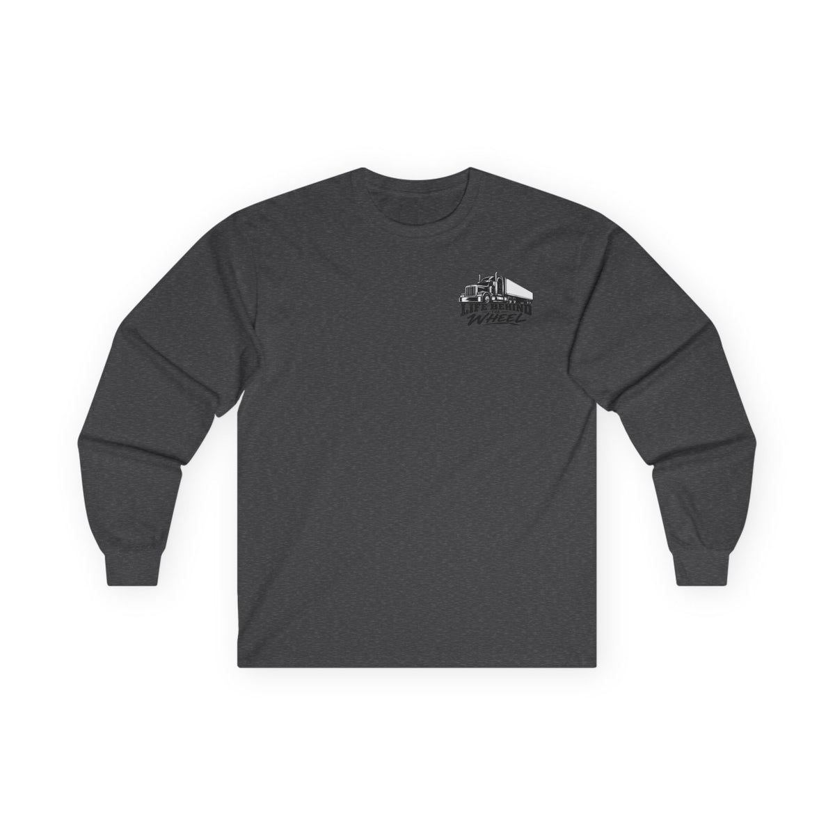 Long Sleeve Tee — "Life Behind the Wheel" Trucker Graphic